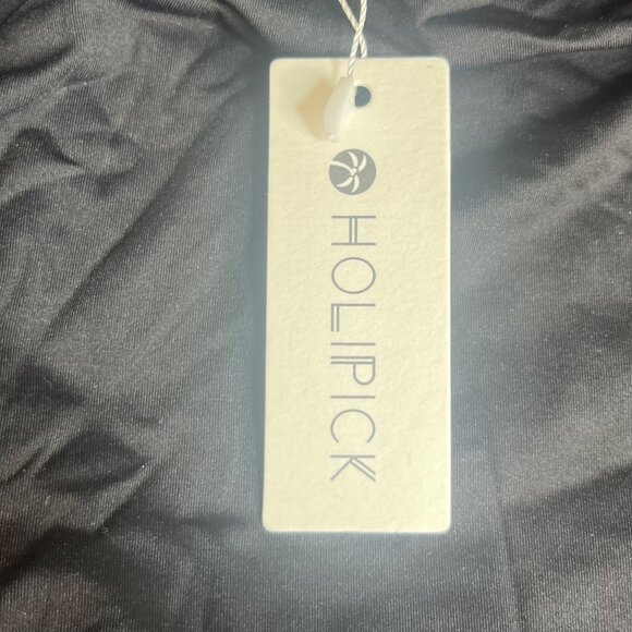 Holipick One-Piece Swimsuit Ruched Adjustable Straps Black Size Small New - Picture 8 of 8